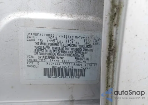 2013 Nissan Sentra Sv из США, поврежденный, VIN 3N1AB7AP8DL782742